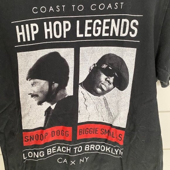 Snoop Dogg Biggie Smalls Hip Hop Legends Long Beach to Bkln Mens Med T-Shirt - Picture 3 of 3